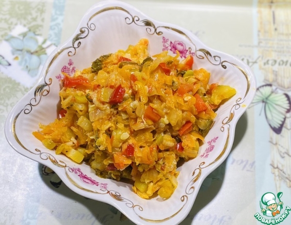 Тушеная пекинская капуста с овощами Тушеная пекинская капуста с овощами