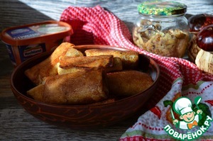 Блинчики с грибами и плавленым сыром