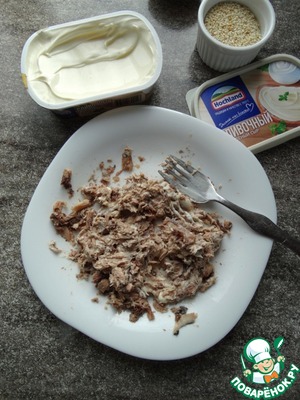 Круассаны с тунцом и плавленым сыром Круассаны с тунцом и плавленым сыром