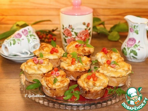 Булочки розочки c творожным кремом