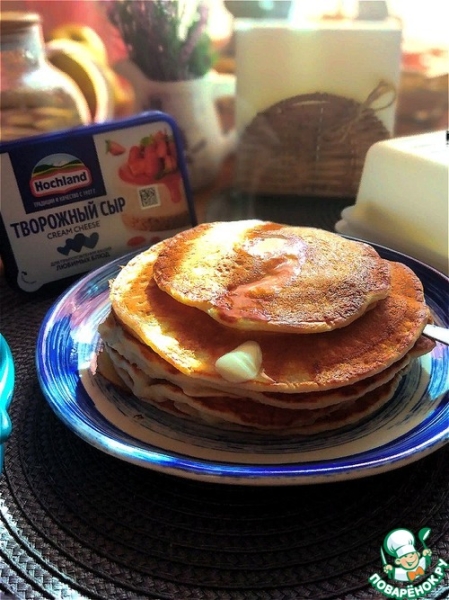 Толстые сырно-манные блины Толстые сырно-манные блины