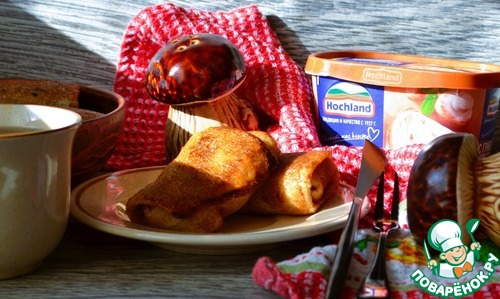 Блинчики с грибами и плавленым сыром