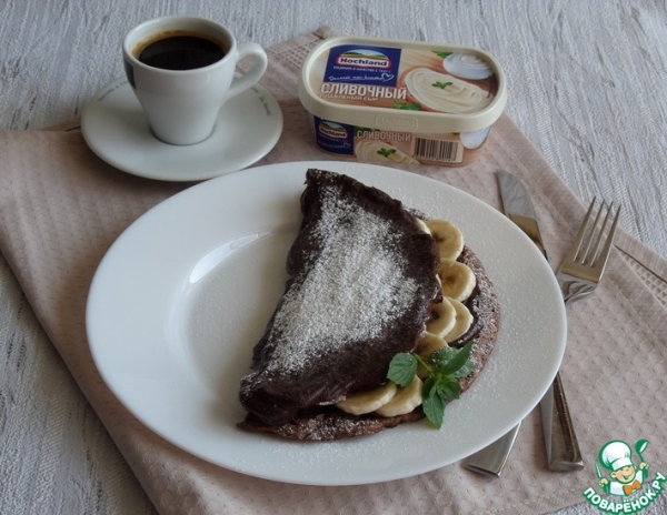 Шоколадный овсяноблин с бананом Шоколадный овсяноблин с бананом