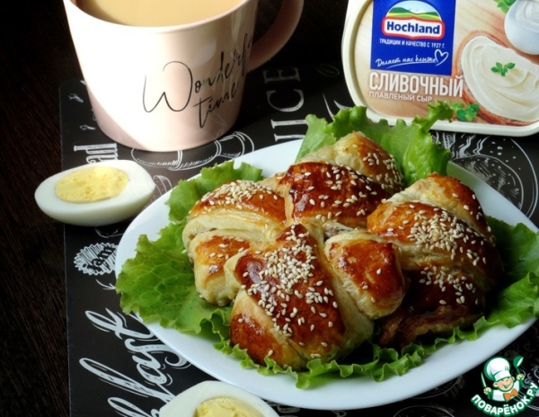 Круассаны с тунцом и плавленым сыром Круассаны с тунцом и плавленым сыром