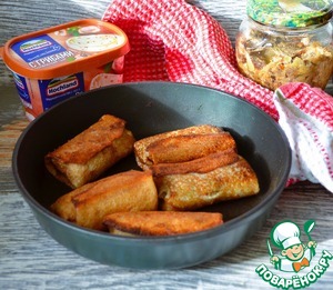 Блинчики с грибами и плавленым сыром