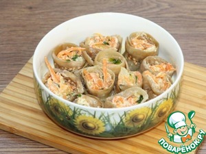 Баклажаны с творожным сыром под соусом Баклажаны с творожным сыром под соусом