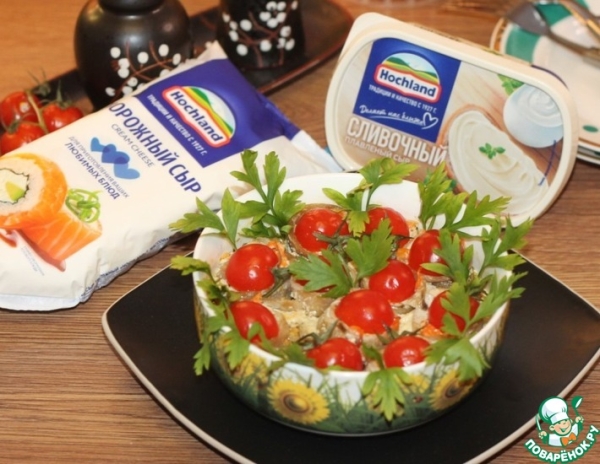 Баклажаны с творожным сыром под соусом Баклажаны с творожным сыром под соусом