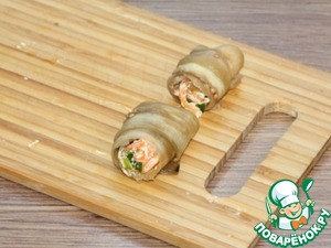 Баклажаны с творожным сыром под соусом Баклажаны с творожным сыром под соусом