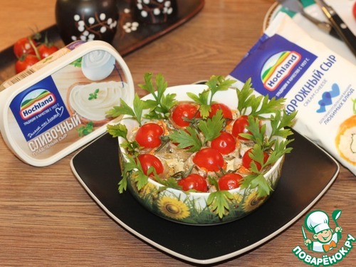 Баклажаны с творожным сыром под соусом Баклажаны с творожным сыром под соусом