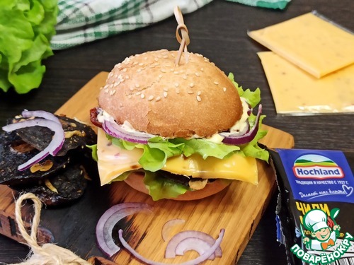 Бургер с запечёнными лесными грибами Бургер с запечёнными лесными грибами