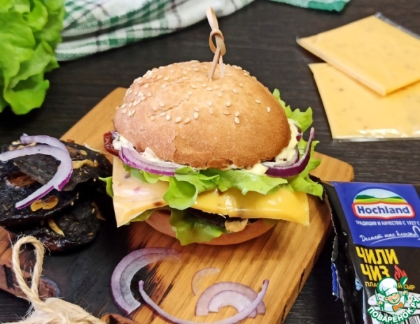 Бургер с запечёнными лесными грибами Бургер с запечёнными лесными грибами