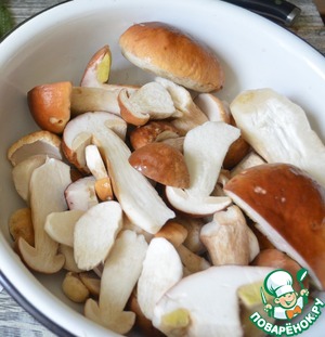 Блинчики с грибами и плавленым сыром