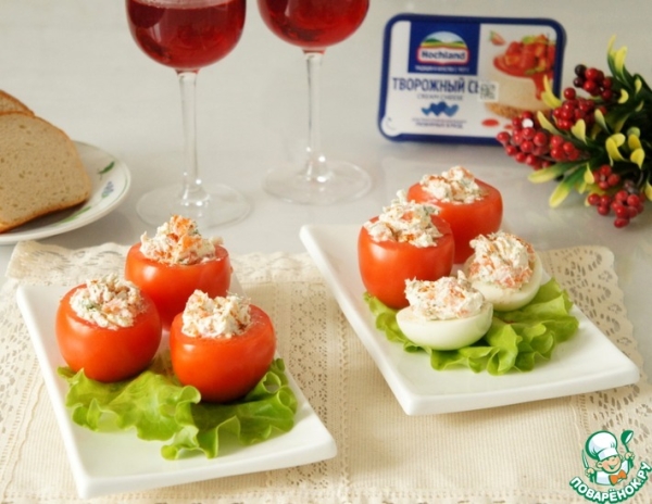 Фаршированные помидоры с форелью Фаршированные помидоры с форелью