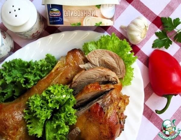 Голени индейки в сливочно-сырном соусе Голени индейки в сливочно-сырном соусе