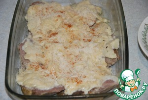 Язык в сырном соусе