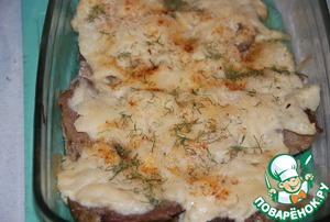 Язык в сырном соусе