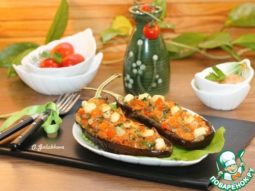 Лодочки из баклажана с творожным сыром Лодочки из баклажана с творожным сыром