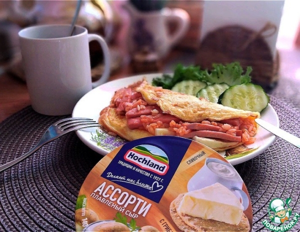 Необычный омлет с сырной начинкой Необычный омлет с сырной начинкой