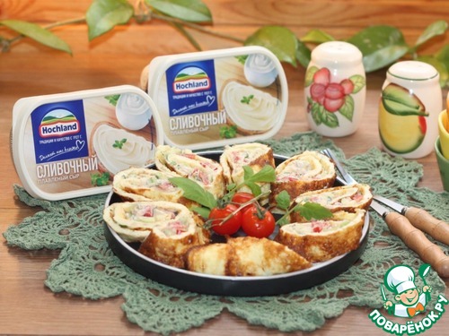 Омлет с авокадо и плавленным сыром Омлет с авокадо и плавленным сыром