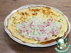 Омлет с авокадо и плавленным сыром Омлет с авокадо и плавленным сыром