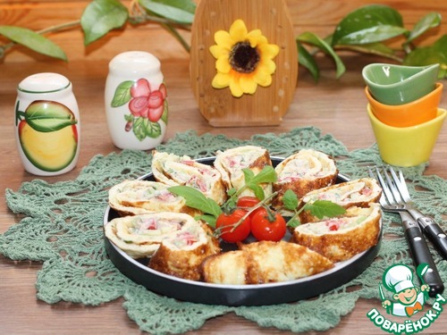 Омлет с авокадо и плавленным сыром Омлет с авокадо и плавленным сыром