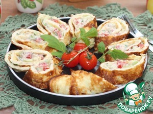 Омлет с авокадо и плавленным сыром Омлет с авокадо и плавленным сыром