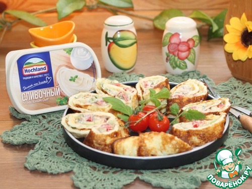 Омлет с авокадо и плавленным сыром Омлет с авокадо и плавленным сыром