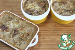 Печень под сырным соусом Печень под сырным соусом