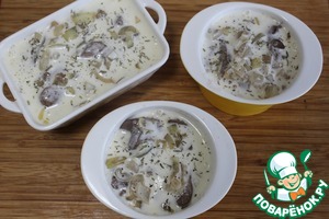 Печень под сырным соусом Печень под сырным соусом