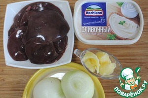 Печень под сырным соусом Печень под сырным соусом