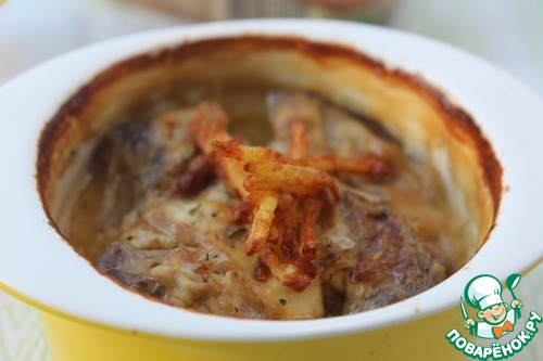 Печень под сырным соусом Печень под сырным соусом