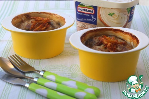 Печень под сырным соусом Печень под сырным соусом