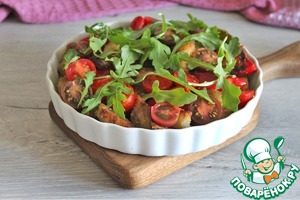 Салат из баклажанов, перца, томатов с творожным сыром Салат из баклажанов, перца, томатов с творожным сыром