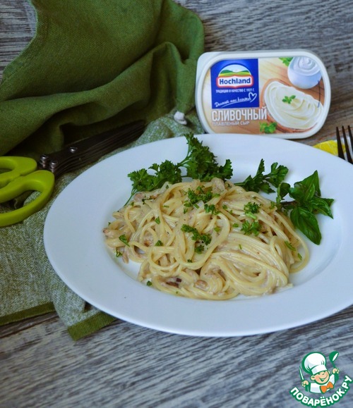 Спагетти в сырно-грибном соусе Спагетти в сырно-грибном соусе