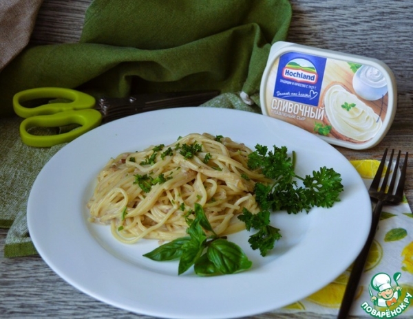 Спагетти в сырно-грибном соусе Спагетти в сырно-грибном соусе