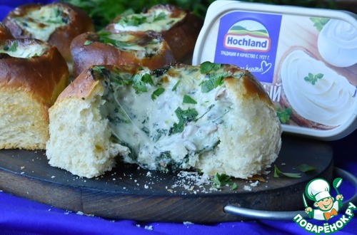 Сырные булочки с шпинатом и беконом