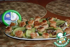 Теплый салат с мясными шариками Теплый салат с мясными шариками