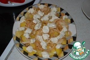 Теплый салат с мясными шариками Теплый салат с мясными шариками