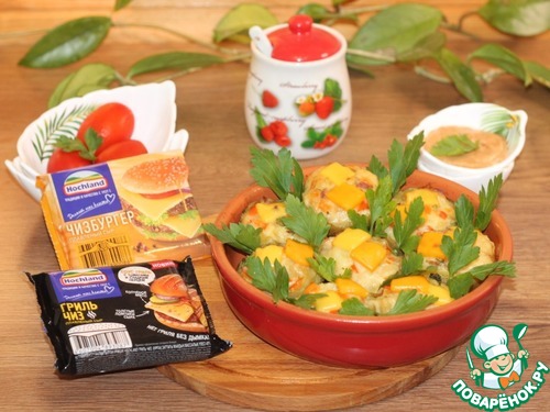 Запеченная картошка с сыром и грудинкой Запеченная картошка с сыром и грудинкой