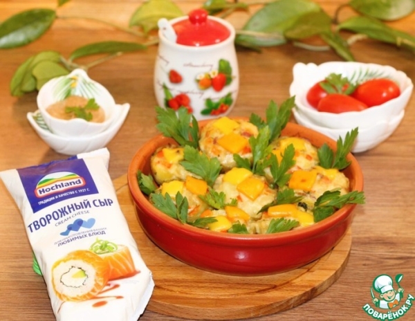 Запеченная картошка с сыром и грудинкой Запеченная картошка с сыром и грудинкой