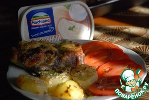 Запеченый картофель с сырными ребрышками