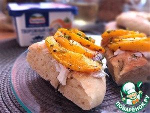 Запечённая тыква на фоккаче