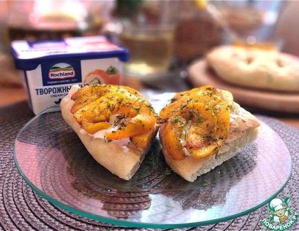 Запечённая тыква на фоккаче