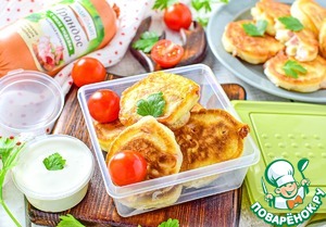 Пышки с колбасой