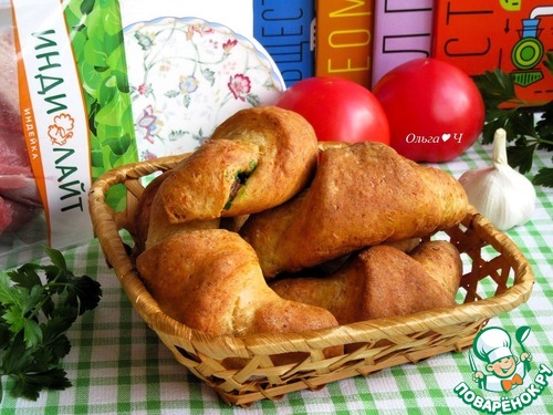 Творожные рогалики с индейкой Творожные рогалики с индейкой