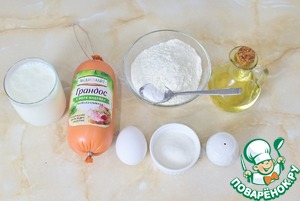 Пышки с колбасой