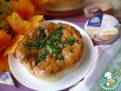 Слоеный пирог с плавленым сыром Слоеный пирог с плавленым сыром