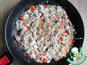 Заливной пирог с куриными желудочками