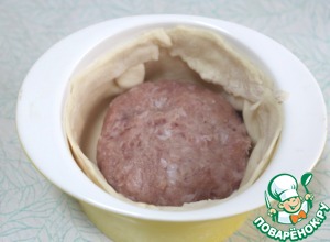 Порционный киш с тефтелями