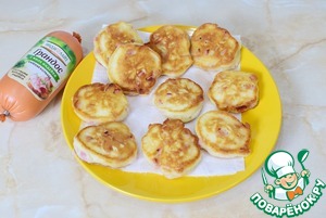Пышки с колбасой